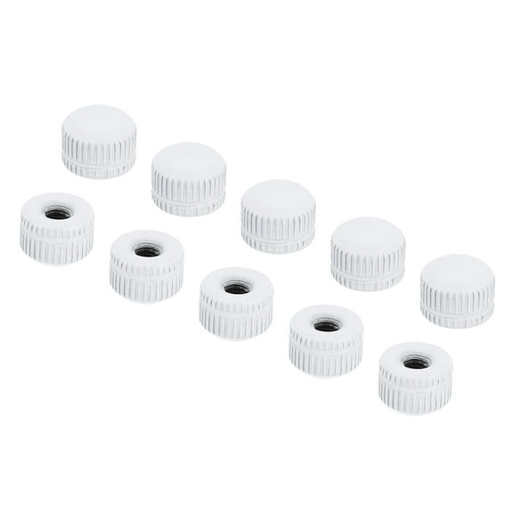 Uxcell M4x0.7 Cap Nut, 50 Pcs Acorn Nut Screw Knob Cap Insert Bolt Cover Female Thread Knurled Decorative, White