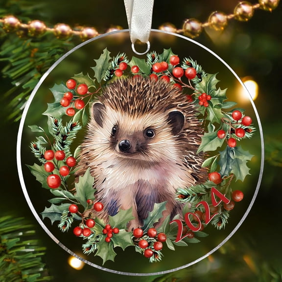 Hedgehog Ornament for Christmas 2024 - Hedgehog Ornaments for Christmas Tree - Christmas Ornament A1