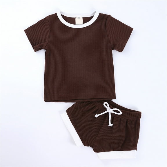 Infant Girl Clothes Summer Solid Short Sleeve T-Shirt Tops   Shorts Girls 2 Piece Outfits 6-9 Months Girls Outfits Cute Girl Clothing
