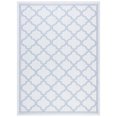 thumbnail image 4 of SAFAVIEH Machine Washable Rug Indoor/Outdoor Bermuda Collection - Bermuda Corie Geometric Quatrefoil Indoor/Outdoor Runner Rug Ivory/Light Blue, 2' x 8', 4 of 10