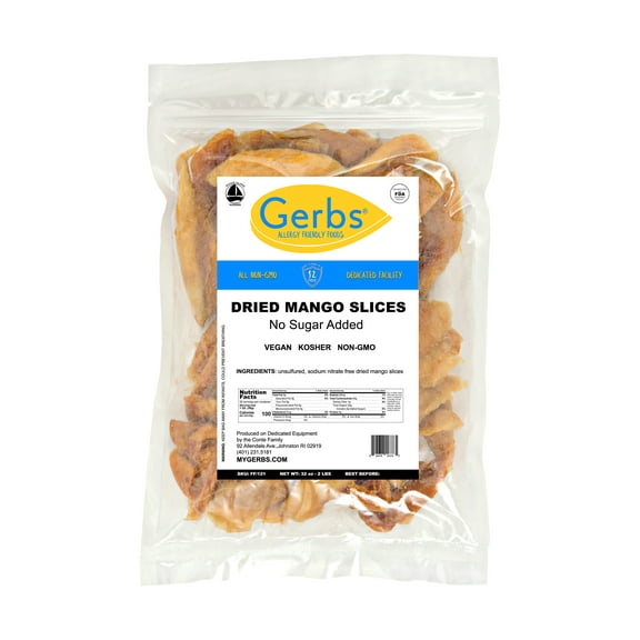 GERBS Dried Mango Slices Unsweetened 2 LBS.