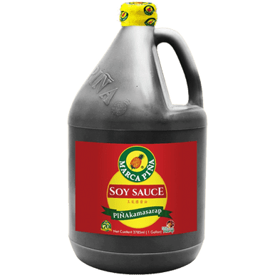 MARCA PINA Soy Sauce | Bulk Food Service 1 Gallon - Authentic Filipino Flavor for Your Culinary Needs
