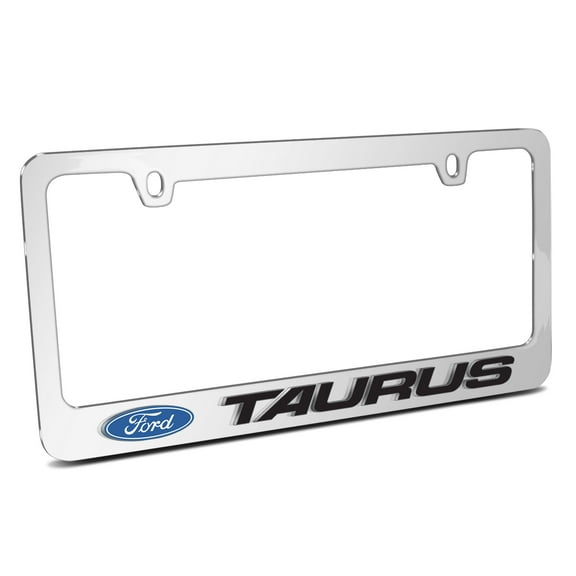 Ford Taurus 3D Embossed Letters on Mirror Chrome Metal License Plate Frame