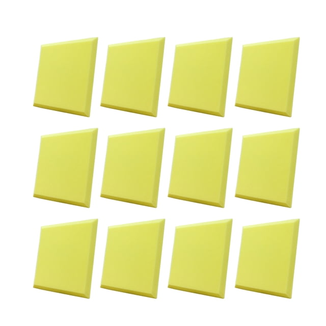 Yuarrent 12 piezas hogar dormitorio KTV estudio bloque absorbente de sonido grabación de Audio Panel insonorizado ladrillos decoración montada Decoración del hogar Amarillo