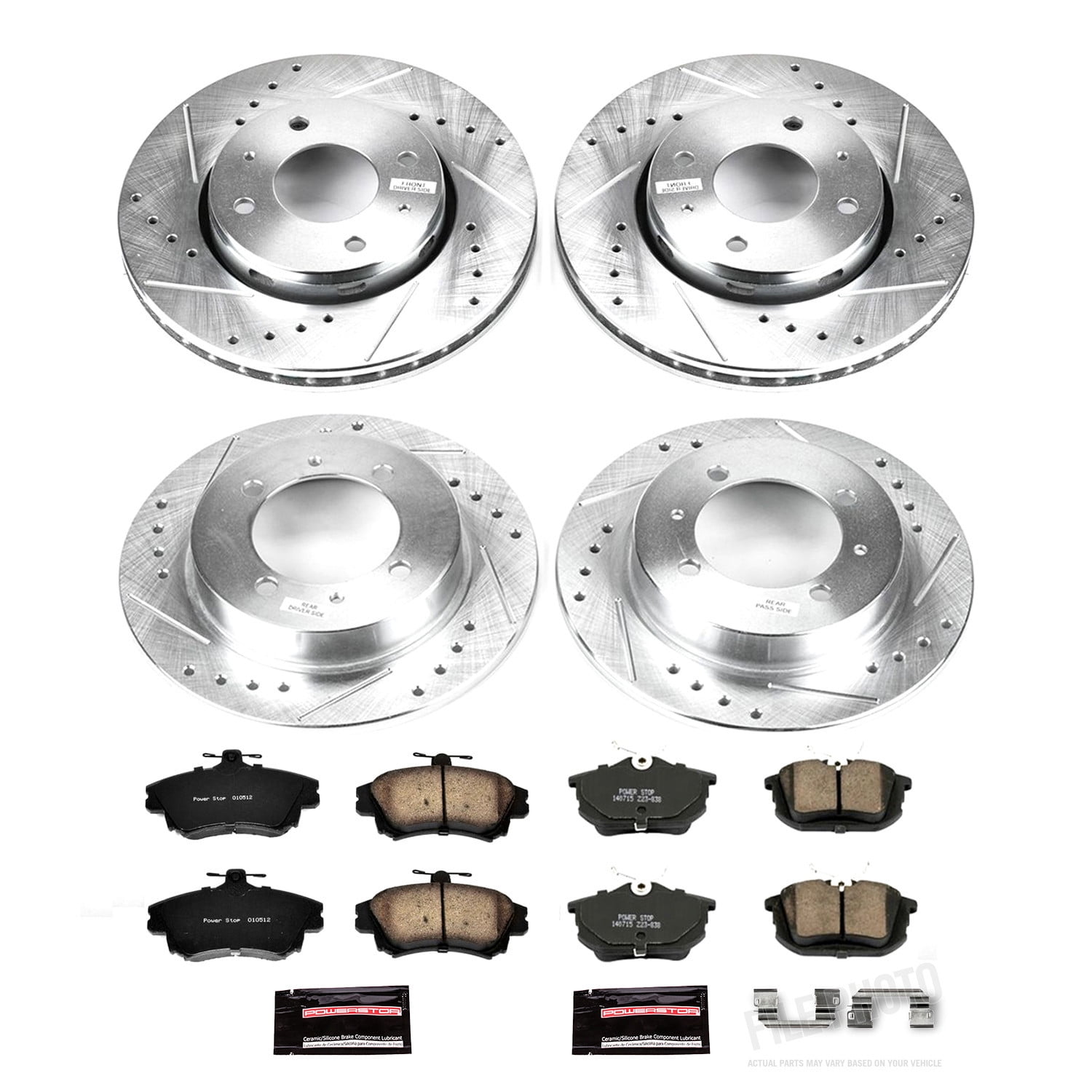 PowerStop Front and Rear Z23 Evolution Sport Carbon-Fiber Ceramic Brake Pad and Drilled & Slotted Rotor Kit Fits: VOLVO Select Models K912