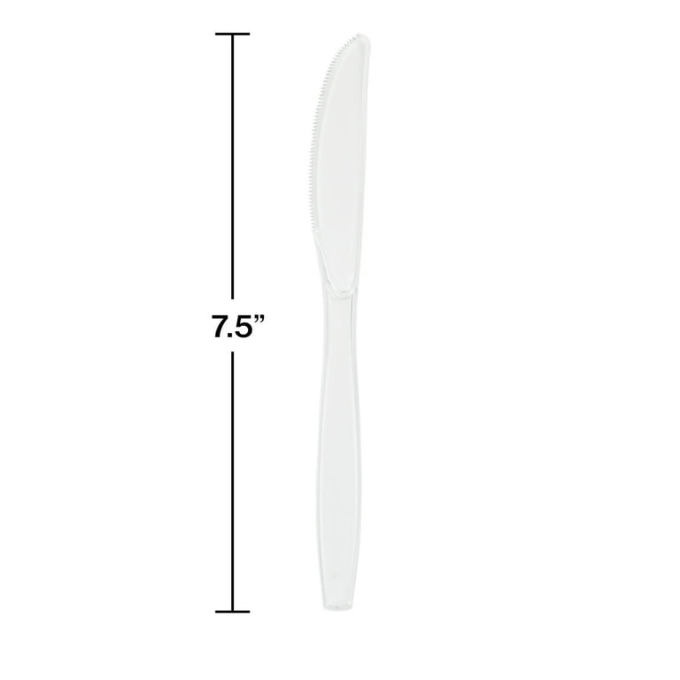 Premium Plastic Knives Bulk Clear, Pack of 50, 6 Packs