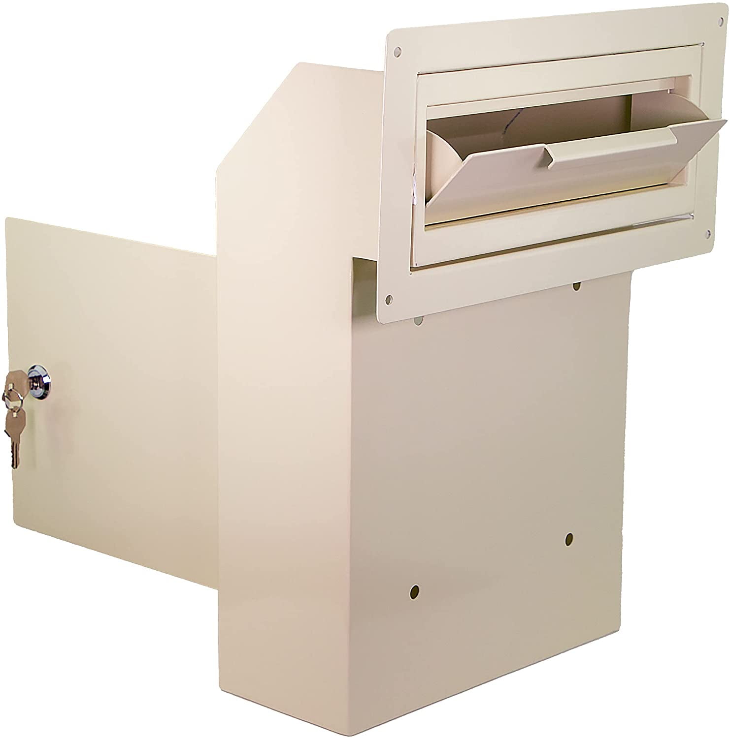 POCHAR Mail Slot Drop Box Secure Rent Deposit Key Return Door Mount Locking Mailbox with