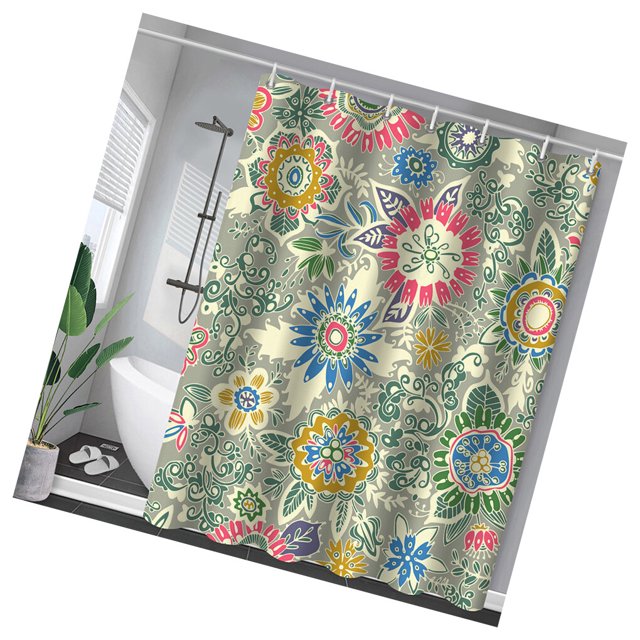 Langgg Salle de Bain Douche Rideau Imperméable Polyester Moderne Style Bain Impression Rideaux Décoration Drape Ménage Toilettes Type 9