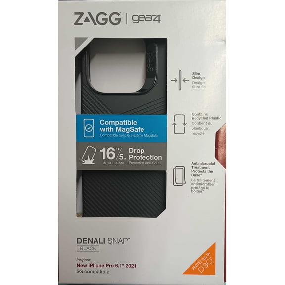 ZAGG Gear4 Denali Snap Series Case for MagSafe for iPhone 13 Pro - Black