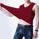 thumbnail image 4 of pstuiky Camiseta sin mangas para hombre, Camiseta de hombre de color liso, elástica, ajustada, sin marcas, con cuello en V Tops elegantes para mujer xxl, 4 of 6