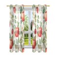 thumbnail image 7 of Yayeee Window Curtains Set of 2 for Living Room Light Filtering 63"x42", Beige Apple Pattern, 7 of 7