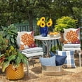 thumbnail image 5 of Orange Wine Red Flower Pillow Covers 18x18 Inch Set of 2 Outdoor Throw Pillows Outdoor Waterproof Decor for Living Room Sofa Patio Funiture Garden Floral Polyester Pillow Covers 002S, 5 of 6