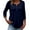 Navy, variant on XIAONU T Shirts For Womens Long Sleeve Turtleneck Knit T Shirt baggy Fit pleasure Split Hem Tops For Daily Wear Comfortable Soft Stretch Basic Tee