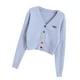 thumbnail image 2 of Minnieouse Mujer Camisa de punto Suelta Retro Manga larga Botón Suéter Otoño Abrigo Prendas para la parte del cuerpo Azul, 2 of 6