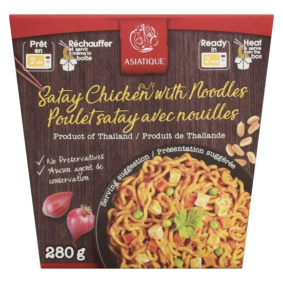 Asiatique Poulet satay avec nouilles 280 Grammes Repas