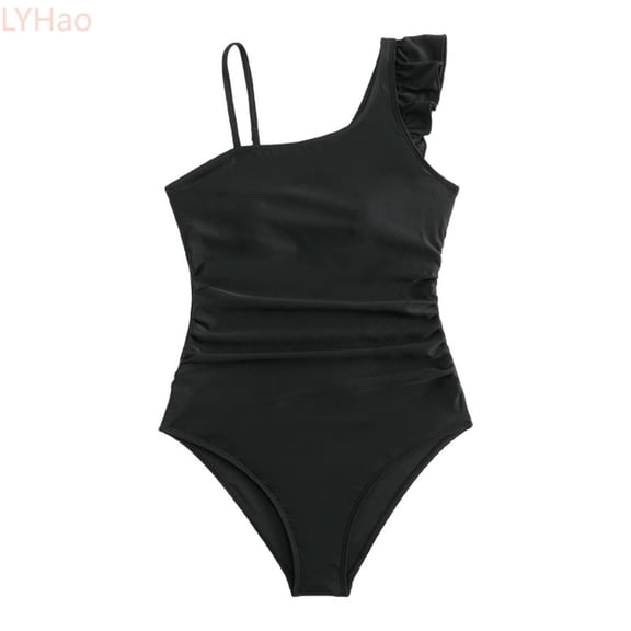 LYHao Blibean Girls Swimsuit Oe Piece Removable Bra Pads Bathing Suit,One-Piece Swimwear 12-13 Years Black
