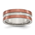 thumbnail image 1 of Stainless Steel 8mm Brown Band Ring Wedding, 1 of 10