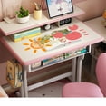 thumbnail image 3 of Kids Study Desk and Chair Set, LVYUAN Children School Drawing Desk Chair Set Height Adjustable Ergonomic Table and Chair Set with LED Lamp, Book Stand, Storage Drawer, Hook Gray, 3 of 19
