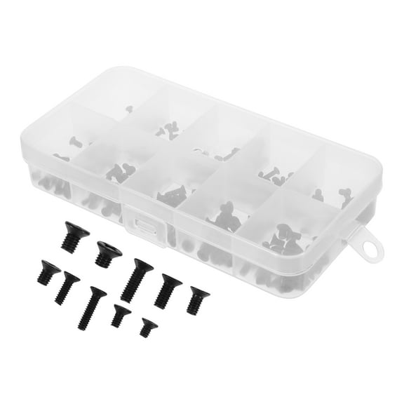 Soimiss 300 PCS Metal Countersunk Screws Black Weather Resistant DIY Projects