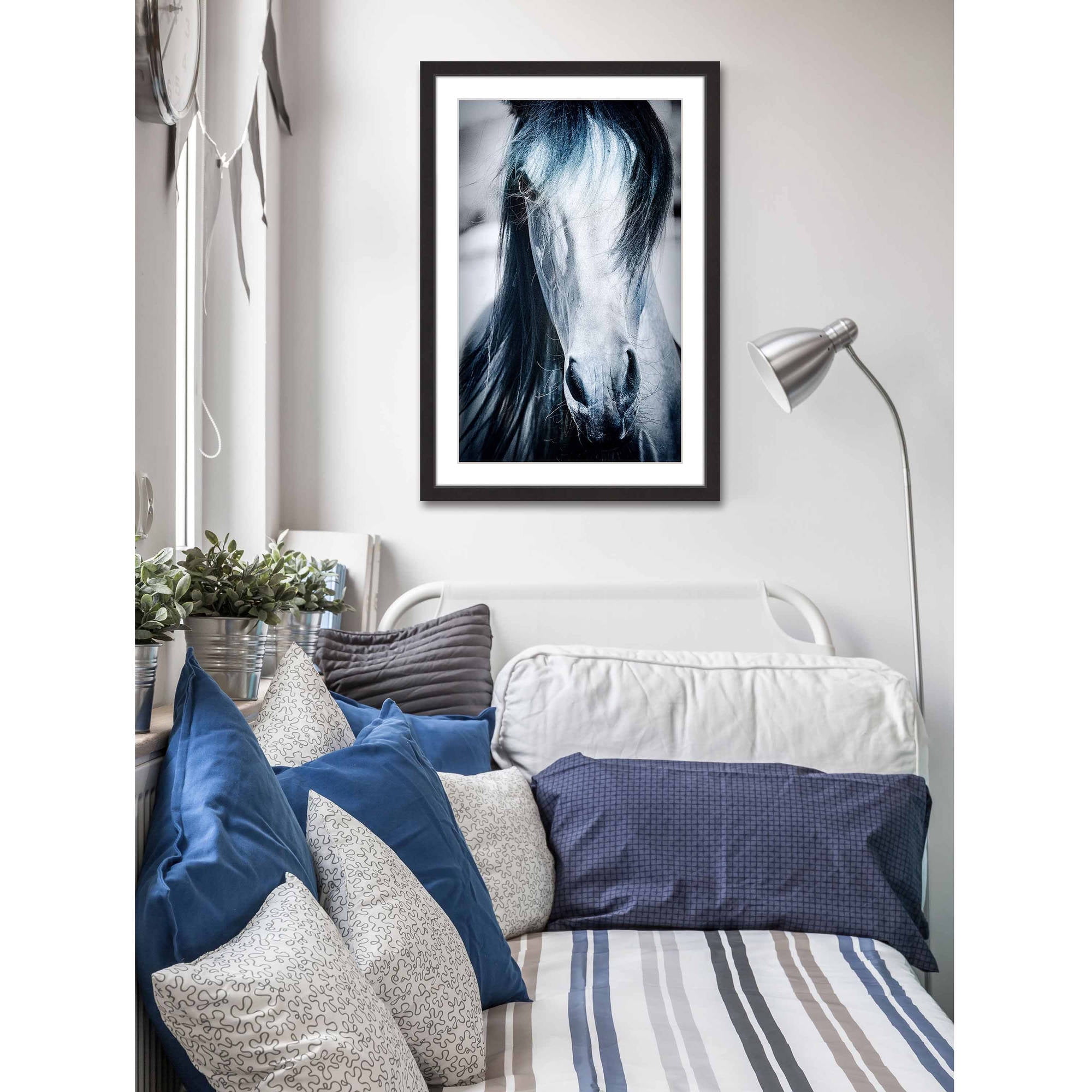 "Blue Horse" Framed Painting Print