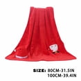 thumbnail image 3 of SLYNSHome Small Christmas Flannel Throw Blanket,Red Soft Fleece Roll‑Up Blanket With Snowman Santa Reindeer Design For Sofa Bed Holiday Gift, 3 of 6