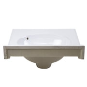 Design House Cultured Marble 19 x 17 Single Bowl Vanity Top with Centerset Mount and Backsplash, White
