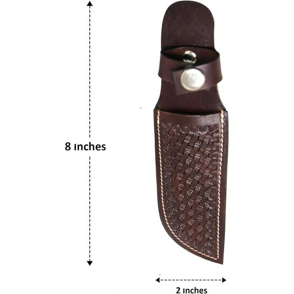 DASAW-Genuine Leather Case Handmade Real Leather Knife Sheaths with Belt Loop Pocket Knife Holder for Belt 4.5" Blade Fits Knife Holster