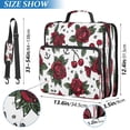 thumbnail image 3 of Water-Resistant 3-Ring Binder Organizer with Multiple Pockets Zipper Binder Bag for Office Red Roses and Cherries, 3 of 8