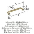 thumbnail image 5 of Amerock Collet 5-1/16 inch (128mm) Center-to-Center Golden Champagne Cabinet Pull, 5 of 5
