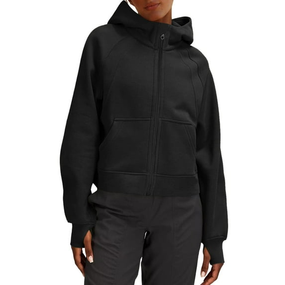 hirigin Women Hoodie, Long Sleeve Zipper Closure Solid Outwear with Pockets for Street Casual