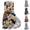 thumbnail image 4 of WTXUE Robes pour Femmes, Col Contrasté, Robe Midi Décontractée à Imprimé Floral, Manches Longues (, TG), 4 of 5