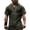 Army Green, variant on V-Neck Medieval Viking Style Henley Shirt of Men Celtic Knot Embroidered Short Sleeve Linen Blend Tunic Top