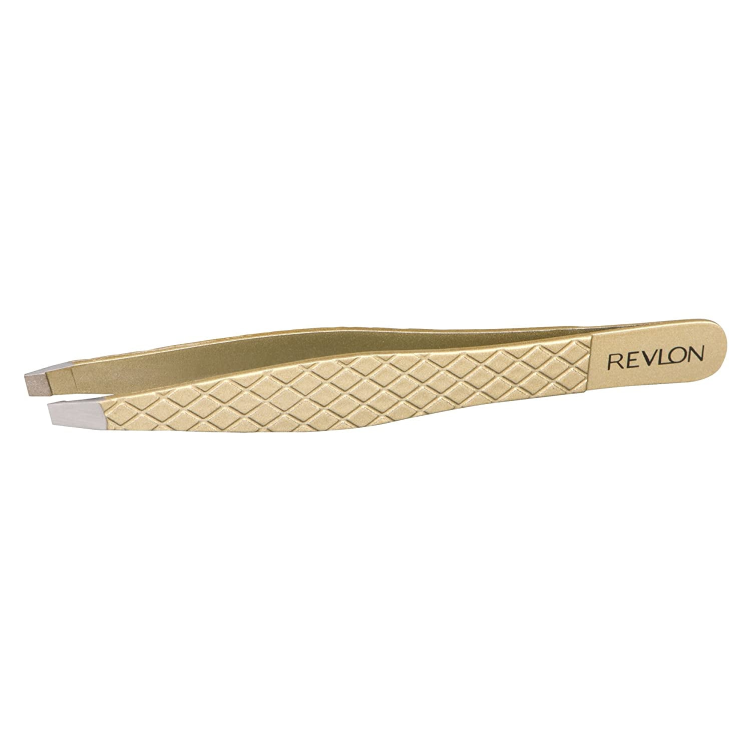 Revlon Gold Series Slant Tip Tweezer, Tips Coated with Diamond Particles for Maximum Gripping Power