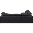 thumbnail image 5 of Meridian Furniture Indulge 129" Linen Fabric L-Shaped Modular Sectional in Black, 5 of 10