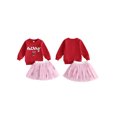 thumbnail image 2 of Conjunto navideño para bebé niña: sudadera de manga larga con falda de tul., 2 of 9