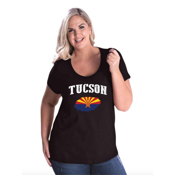 Normal is Boring - Women's Plus Size Curvy T-Shirt, up to Size 28 - Tucson Arizona Flag