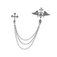 thumbnail image 6 of hengtong 2xAngel Wing Brooch Jewelry Tassel Chain Pin Lapel Pins Badges Rhinestone Argent 2 Pcs, 6 of 9