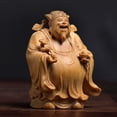 thumbnail image 5 of Cliff Cypress Wood Carved Fu Lu Shou Handheld Ornament Solid Wood Handle Piece Traditional Craft Figurine Cultural Decoration, 5 of 8