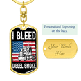 thumbnail image 3 of I Bleed Diesel Smoke Swivel Keychain Dog Tag Stainless Steel or 18k Goldi, 3 of 8