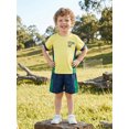 thumbnail image 4 of RUINIXCW Toddler Baby Boy Football Soccer Jersey Outfit Infant Baby Boys Fall Summer Clothes Crew Neck Short Sleeve Shirt and Shorts 2 Pcs Set, 4 of 8