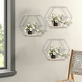 thumbnail image 5 of Usupdd Wall Mounted Hexagonal Floating Shelves (White), Wall Mounted Hexagonal Floating Shelves Modern Metal Wall Shelf Simples Wood Partition Storage Shelves Wall Decor Rack For Bedroom, 5 of 6