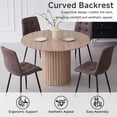 thumbnail image 6 of Set of 4 Velvet Dining Chairs - Mid Century Modern Dinning Chair, Upholstered Cushion Seat, Square-Patterned Backrest, Brown, Dinner Chairs with Metal Legs for Dining Living Room, Bedroom, 6 of 7