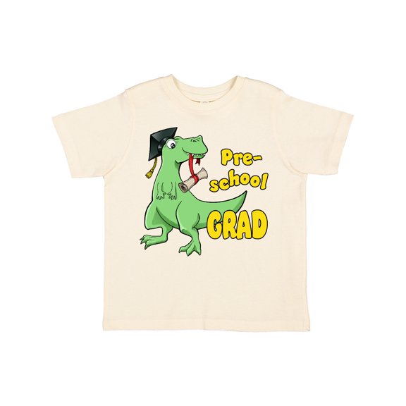 Inktastic Green Dinosaur Pre-school Grad with Cap and Diploma Boys or Girls Toddler T-Shirt