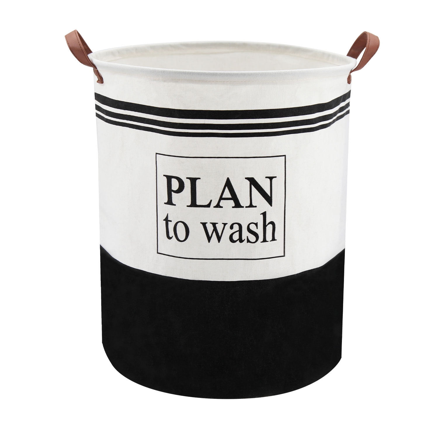 Jumbo Collapsible Canvas Laundry Hamper, Round, Plan to Wash