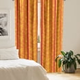 thumbnail image 3 of Ambesonne Orange Window Curtains, Vertical Stripes Floral, Each 28" W x 63" L, Orange Yellow, 3 of 5
