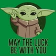 thumbnail image 2 of Men's Star Wars: The Mandalorian St. Patrick's Day Grogu May the Luck Be With You Graphic Tee Kelly Heather 2X Large, 2 of 3