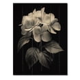 thumbnail image 3 of Designart "Monochrome Elegance in Blooming Hydrangeas III" Floral Print on Natural Pine Wood, 3 of 5