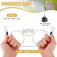 thumbnail image 2 of Candado de cable de seguridad Uxcell (1/8" Diámetro, 3.9ft, 110lb) (4 Pcs) Acero inoxidable recubierto de vinilo, 2 of 7