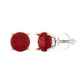 thumbnail image 2 of 1.5 Ct Round Cut Studs Pink Tourmaline 14K White Solid Solid Gold Everyday Dainty Earrings Screw Back, 2 of 7