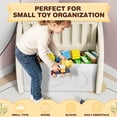 thumbnail image 2 of PORKISS Kids Toy Box for Boys Girls, Plastic Toy Storage Organizer with Storage Bench and Leaf Backrest, Compact Toy Chest for Playroom, Bedroom, Living Room, Support up to 176 lbs, Beige/Light Grey, 2 of 9